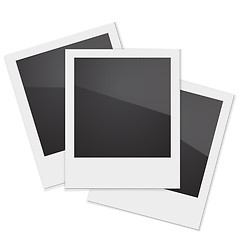 Image showing Set Retro Photo Frame Polaroid  On White Background. 