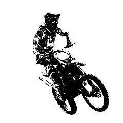 Image showing Rider participates motocross championship.  illustration.