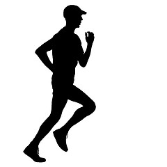 Image showing Running black silhouettes. illustration.