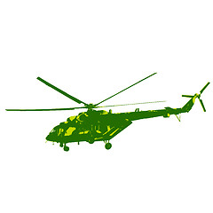 Image showing Russian army Mi-8 helicopter. illustration.