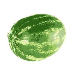 Image showing Ripe watermelon isolated on white background. illustratio
