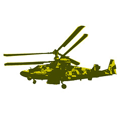 Image showing Russian helicopter Ka-52 (alligator). illustration.