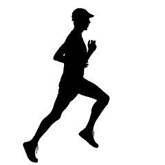 Image showing Running black silhouettes. illustration.