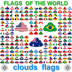 Image showing Flags of the world and  map on white background. 