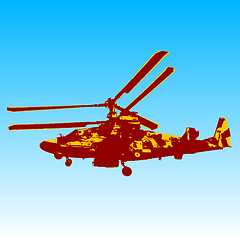 Image showing Russian helicopter Ka-52 (alligator). illustration.