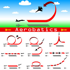 Image showing Aerobatics airplane on blue sky background. illustration.