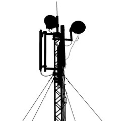 Image showing Silhouette mast antenna mobile communications. 