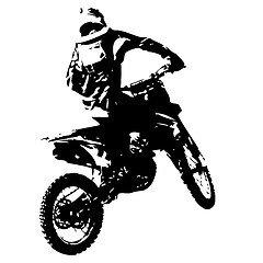 Image showing Rider participates motocross championship.  illustration.
