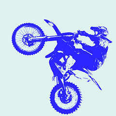 Image showing Rider participates motocross championship.  illustration.