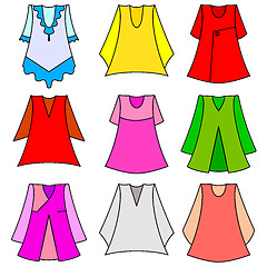 Image showing set of fashionable  dresses for girl