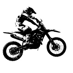 Image showing Rider participates motocross championship.  illustration.