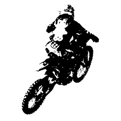 Image showing Rider participates motocross championship.  illustration.