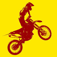 Image showing Rider participates motocross championship.  illustration.