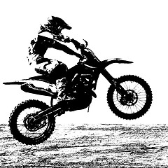 Image showing Rider participates motocross championship.  illustration.