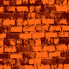 Image showing Brick wall of the house, with lines of a laying of a solution. 