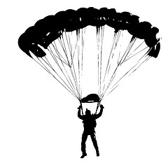 Image showing Parachutist Jumper in the helmet after the jump. illustra