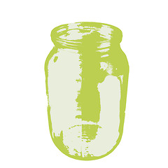 Image showing Empty glass jar isolated on a white background. 