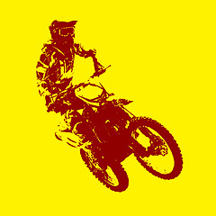 Image showing Rider participates motocross championship.  illustration.