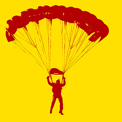 Image showing Parachutist Jumper in the helmet after the jump. illustra