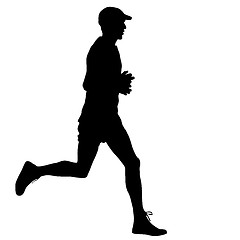 Image showing Running black silhouettes. illustration.