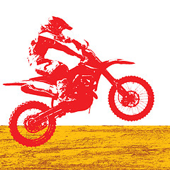 Image showing Rider participates motocross championship.  illustration.