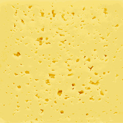 Image showing Background of fresh yellow Swiss cheese with holes Vector illust