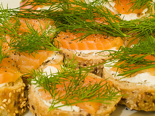 Image showing Smoked salmon bread