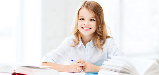 Image showing student girl studying at school