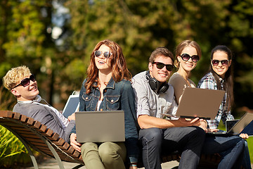 Image showing students or teenagers with laptop computers