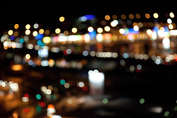 Image showing colorful bright lights on dark night background