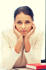 Image showing calm woman with book