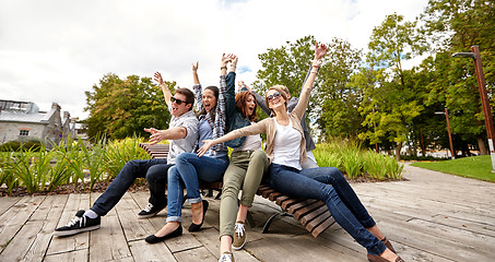 Image showing group of students or teenagers hanging out