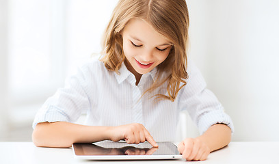 Image showing girl with tablet pc at school