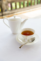 Image showing tea-set on table at restaurant or teahouse