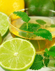 Image showing Green tea with fresh mint