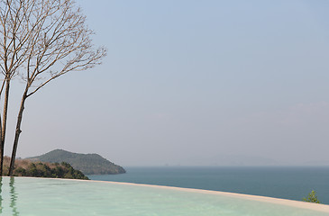 Image showing beautiful view from infinity edge pool to sea