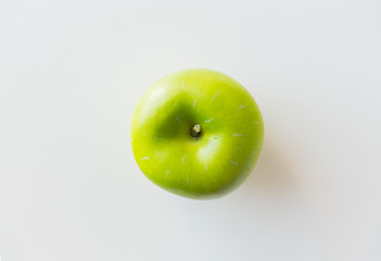 Image showing ripe green apple over white