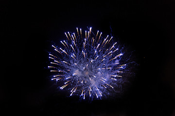 Image showing beautiful fireworks at night sky