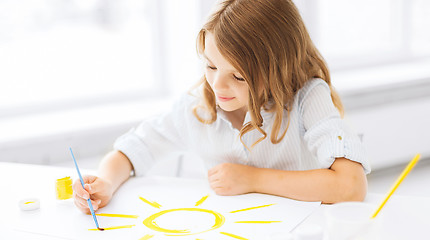 Image showing little girl painting picture