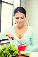 Image showing beautiful woman in the kitchen