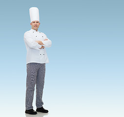 Image showing happy male chef cook with crossed hands