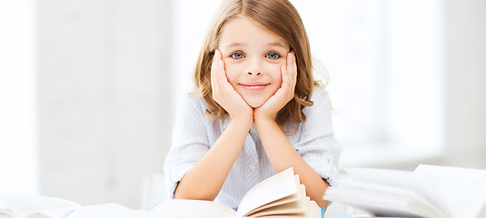 Image showing student girl studying at school