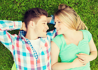 Image showing smiling couple in park