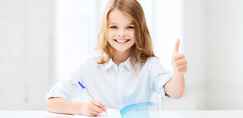 Image showing student girl studying at school