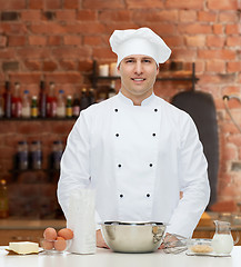 Image showing happy male chef cook baking