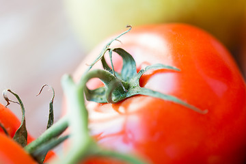 Image showing close up of ripe juicy red tomatoes