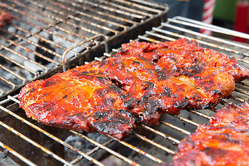 Image showing meat grill at street market