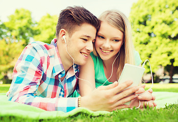 Image showing smiling couple in park