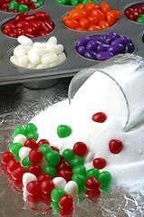 Image showing Christmas candy and spilled sugar