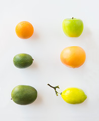 Image showing ripe fruits and vegetables over white